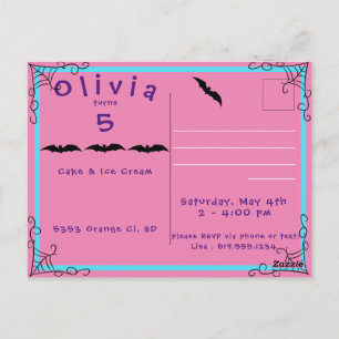 Fang-tastic Spiderweb & chauve-souris Invitation A