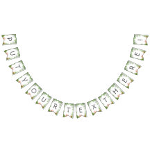 Bannière à Bunts Tropicaux avec Palmiers Vertes et