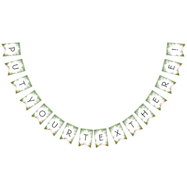 Fanions Bannière à Bunts Tropicaux avec Palmiers Vertes et (Tout)