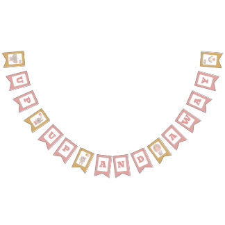 Fanions Bannière de Bunting Fille et ours dans ballon à ai