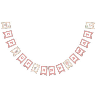 Fanions Bannière de Bunting Fille et ours dans ballon à ai