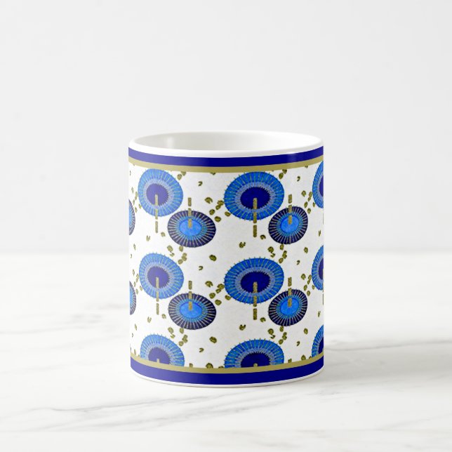 Fans bleues japonaises - tasse de classique de 11 (Centre)