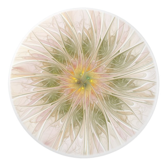 fansy fractal fleur ceramique bouton (Devant)