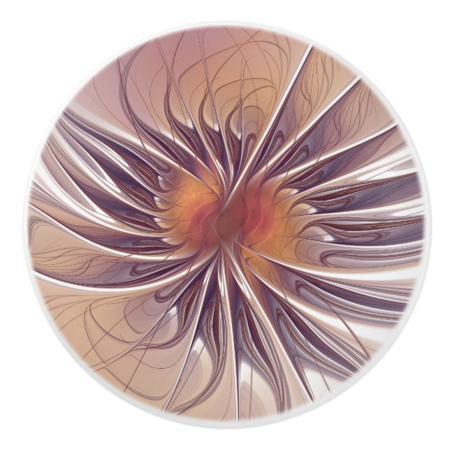 fansy fractal fleur ceramique bouton (Devant)