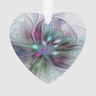 Fantaisie Abstraite Fleur de Fractale Colorée Cœur