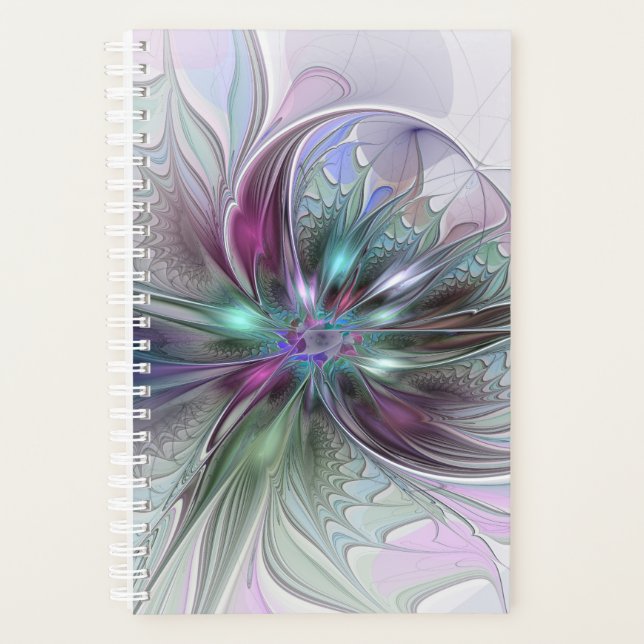 Fantaisie Abstraite Moderne Fleur Fractale Colorée (Devant)