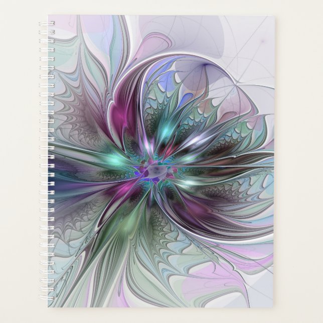 Fantaisie Abstraite Moderne Fleur Fractale Colorée (Devant)