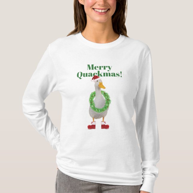 Fantaisie Canard Noël Joyeux Quackmas T-shirt (Devant)