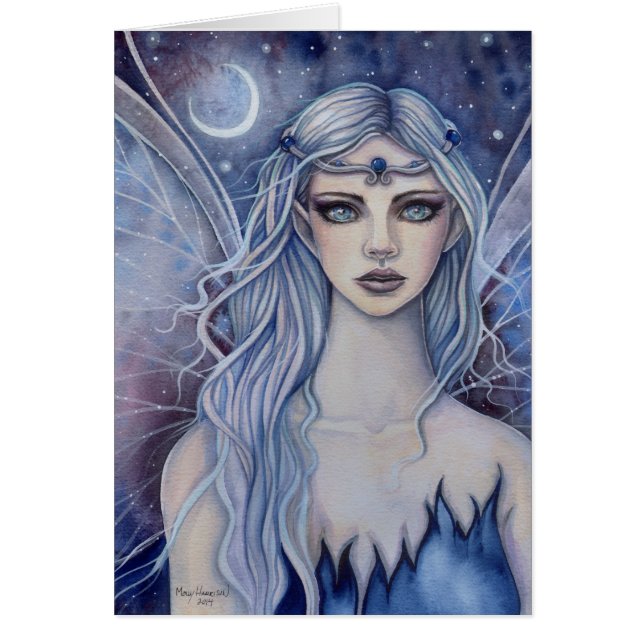Fantaisie de fée de saphir Art aquarelle (Devant)