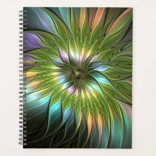 Fantaisie de fleurs fractales en couleurs lumineus