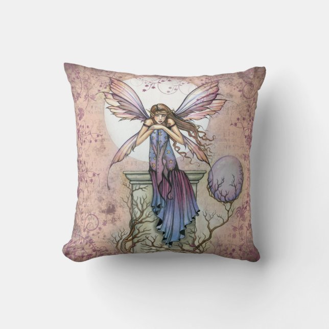 Fantaisie Fée Conception Florale Coussin de Jet (Recto)