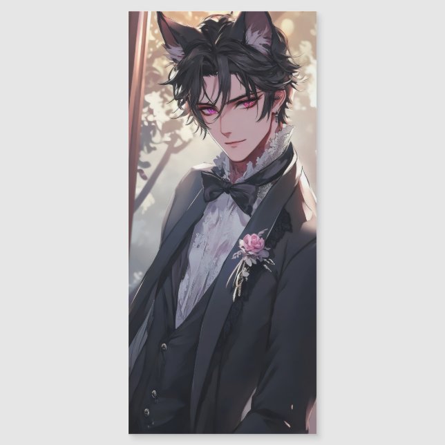 Fantaisie gothique d'anime de garçon-chat (Devant)