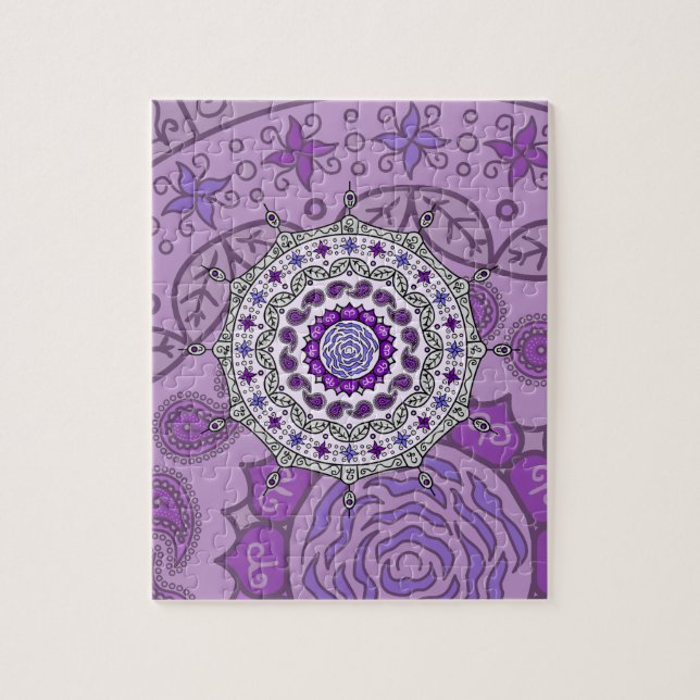 Fantaisie Mehndi Argent Puzzle (Vertical)
