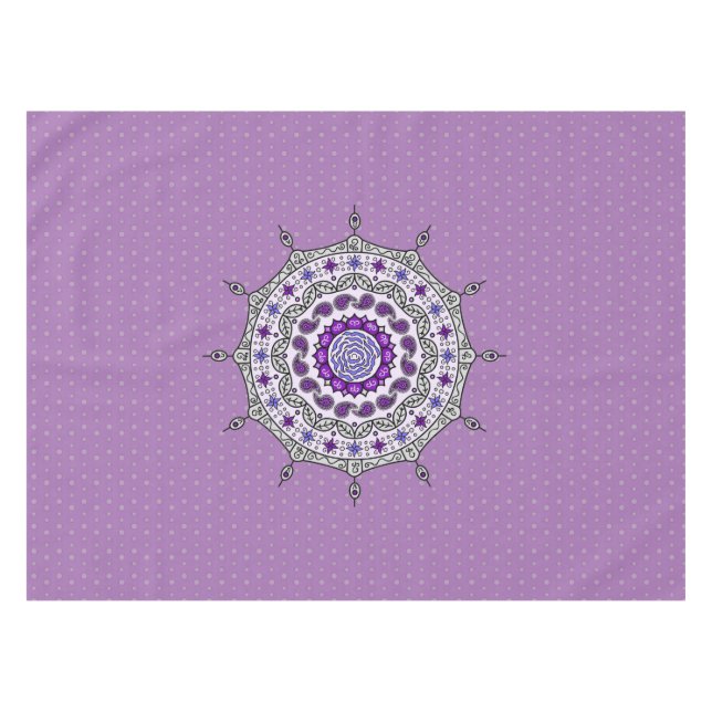 Fantaisie Mehndi Nappes de Table Argentées (Devant (Horizontal))