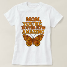 Fantaisie papillon Maman T-shirt blanc - Tee cadea