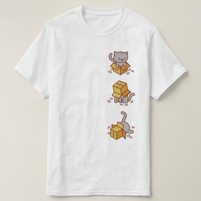 Fantaisie T-Shirt de chat - Amour De La Boîte (Design devant)