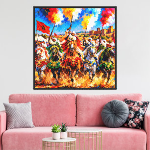 Fantasia marocaine vibrante sur toile - Art modern