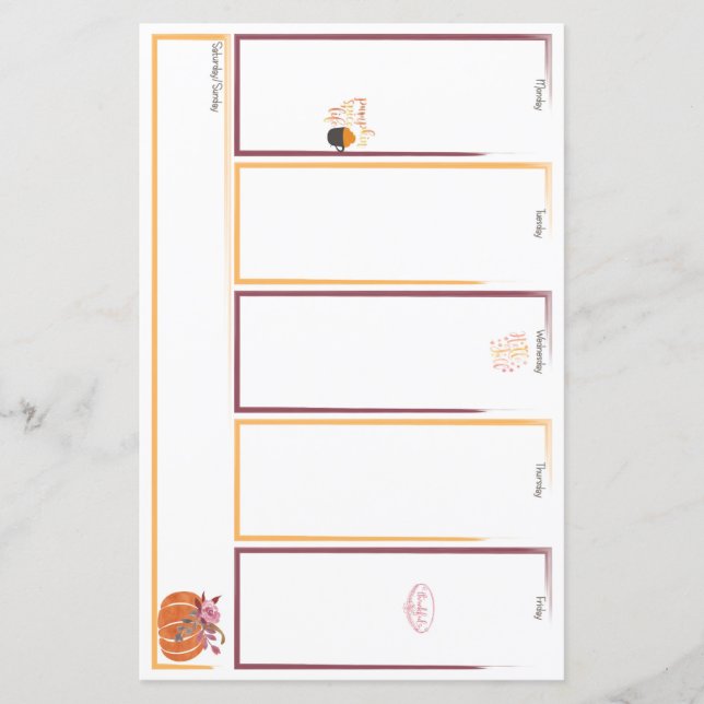Fantastic Automne Semaine Viewer Planner Insertion (Devant)