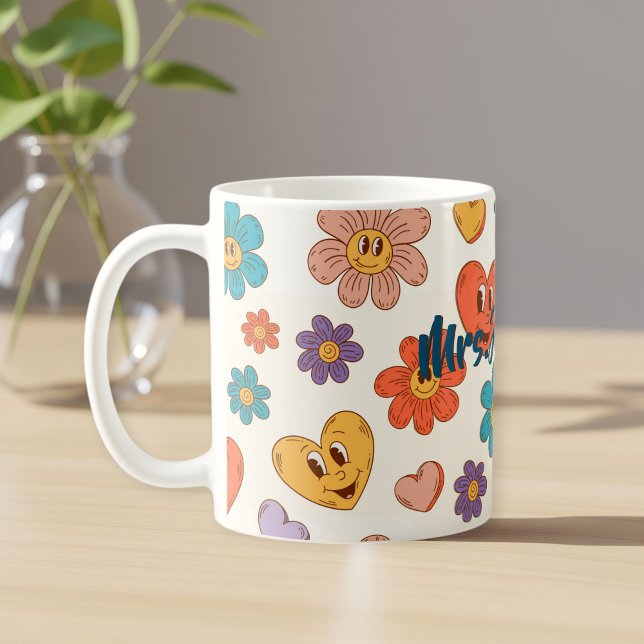 Fantastic personalized retro teacher mug with name (Créateur téléchargé)