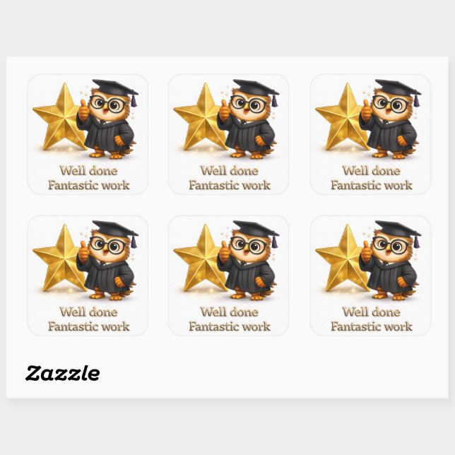 Fantastic work, gold star achievement stickers pro (Feuille)