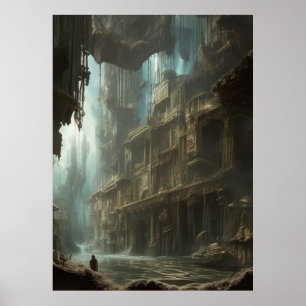 Fantastique affiche ancienne et abandonnée de la v