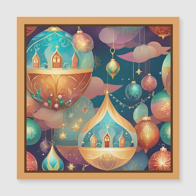 Fantastique Balles de Noël Design Carte magnétique (Devant)