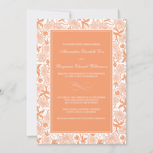 Fantastique Faire-part de mariage florale (Devant)