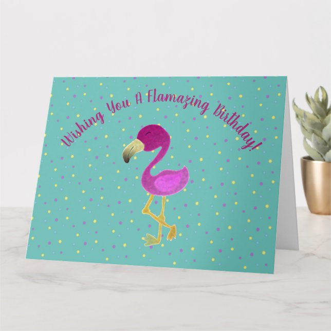 Fantastique Flamant rose Holiday Carte postale (Petite plante)