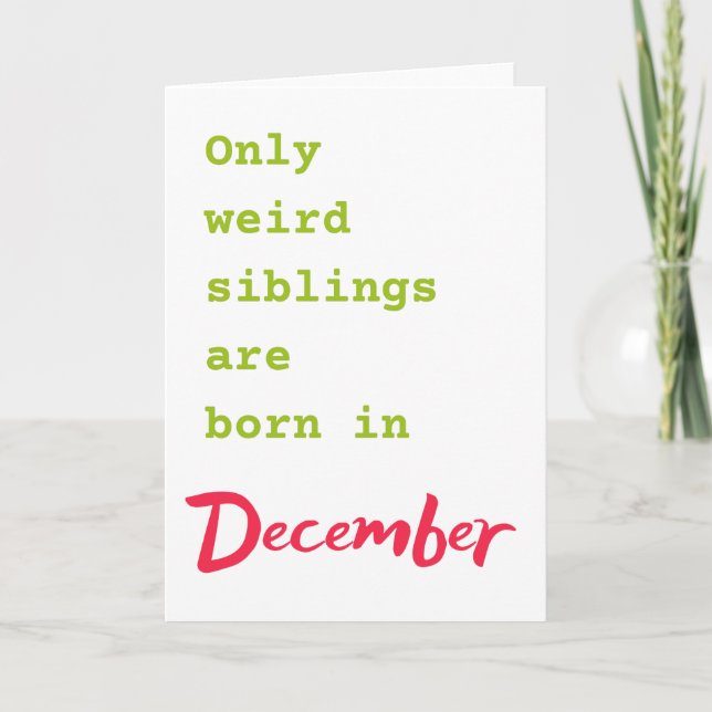 Fantastique frère soeur Décembre carte d'anniversa (Devant)