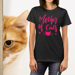 Fantastique Mère de Chats T-shirt en forme rose