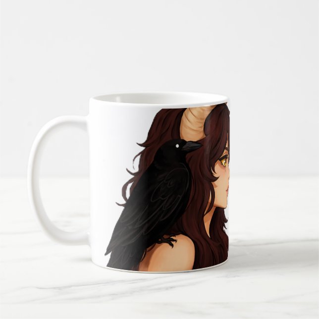 Fantasy Duo Art Mug – Horned Goddess & Elf Girl Il (Gauche)