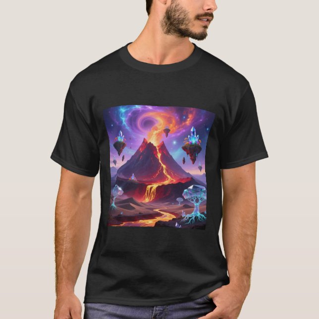 Fantasy Volcano World T-Shirt (Devant)