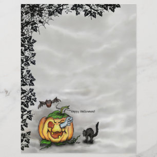 Fantôme, chat, chauve-souris et citrouille, Joyeux