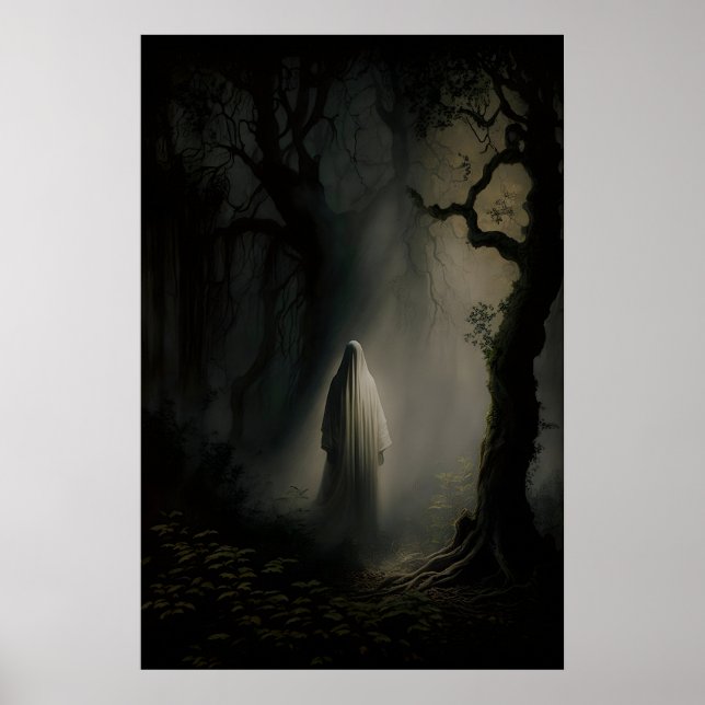 Fantôme dans la forêt au clair de lune, Affiche Vi (Devant)
