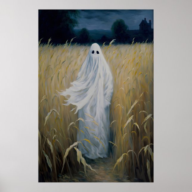 Fantôme debout dans un champ de maïs, Affiche Vint (Devant)