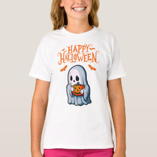 Fantôme d'Halloween avec t-shirt Citrouille