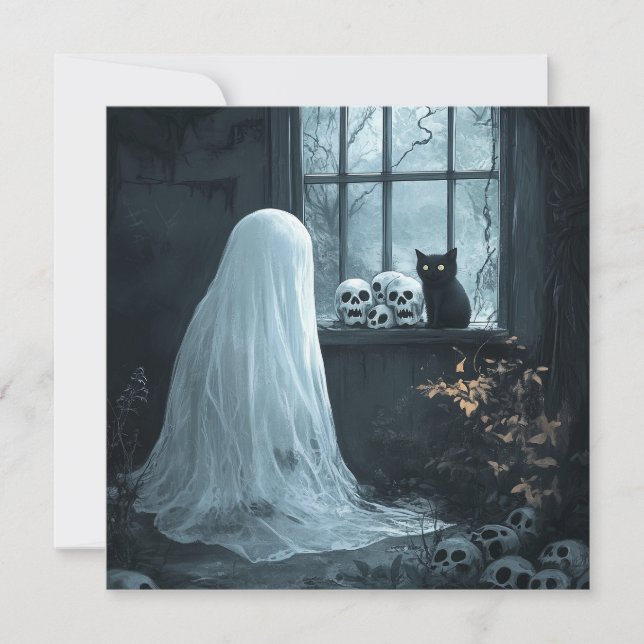 Fantôme d'Halloween, chat et Skuls (Devant)
