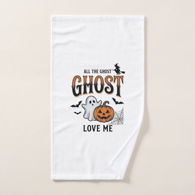 Fantôme d'Halloween Tous les fantômes m'aiment drô (Serviette à main)