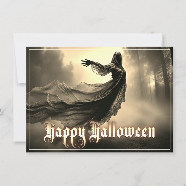Fantôme Féminin Noir dans l'Enfer - Halloween (Devant)