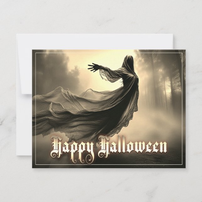 Fantôme Féminin Noir dans l'Enfer - Halloween (Devant)