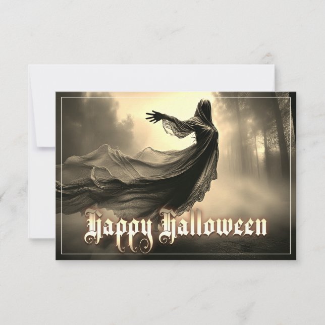 Fantôme Féminin Noir dans l'Enfer - Halloween (Devant)