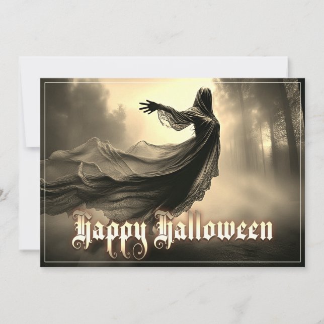 Fantôme Féminin Noir dans l'Enfer - Halloween (Devant)
