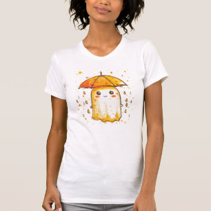 Fantôme mignon avec T-shirt parapluie - Kawaii Éff