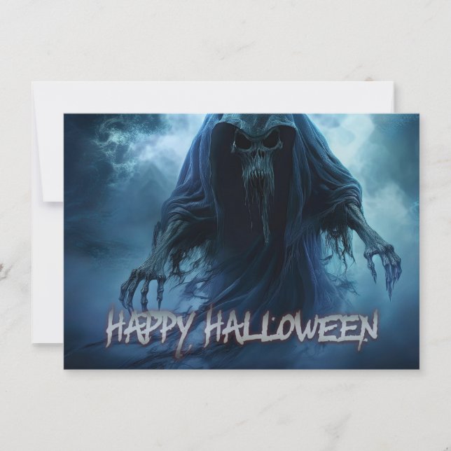 Fantôme noir dans un paysage infernal - Halloween (Devant)