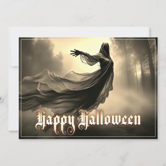 Fantôme noir féminin dans Hellscape - Halloween (Devant)