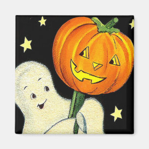 Fantôme vintage de Halloween et aimant de