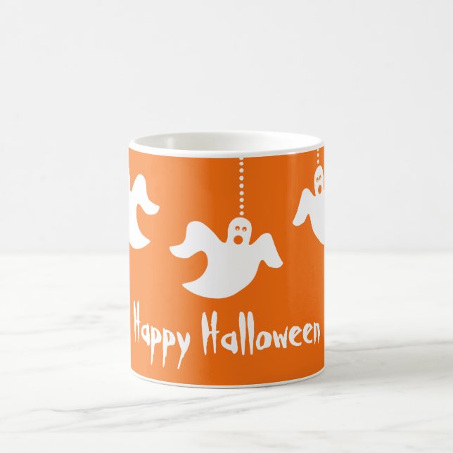 Fantômes de pendaison Mug d'Halloween, orange (Centre)