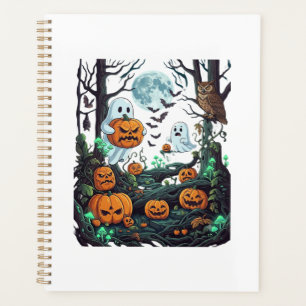 Fantômes d'Halloween Citrouilles effrayantes Hibou