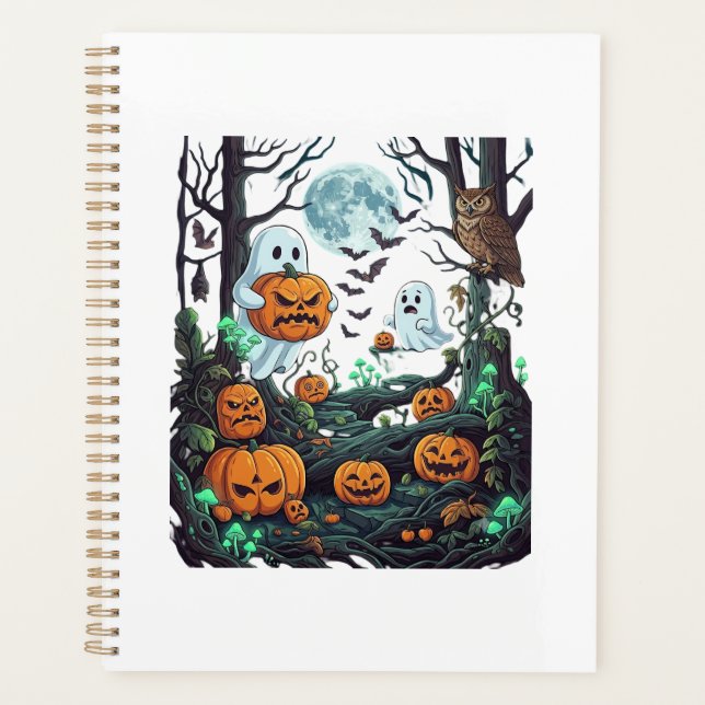 Fantômes d'Halloween Citrouilles effrayantes Hibou (Devant)