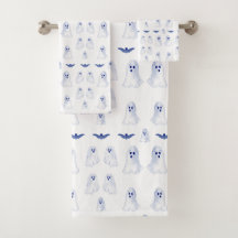 Fantômes d'Halloween et chauves-souris en aquarell